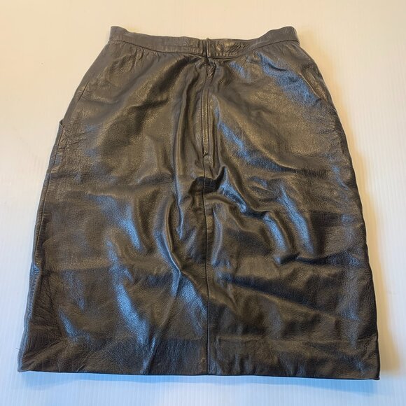 Valentino Brown Leather Skirt  Sz sm. - Picture 2 of 7